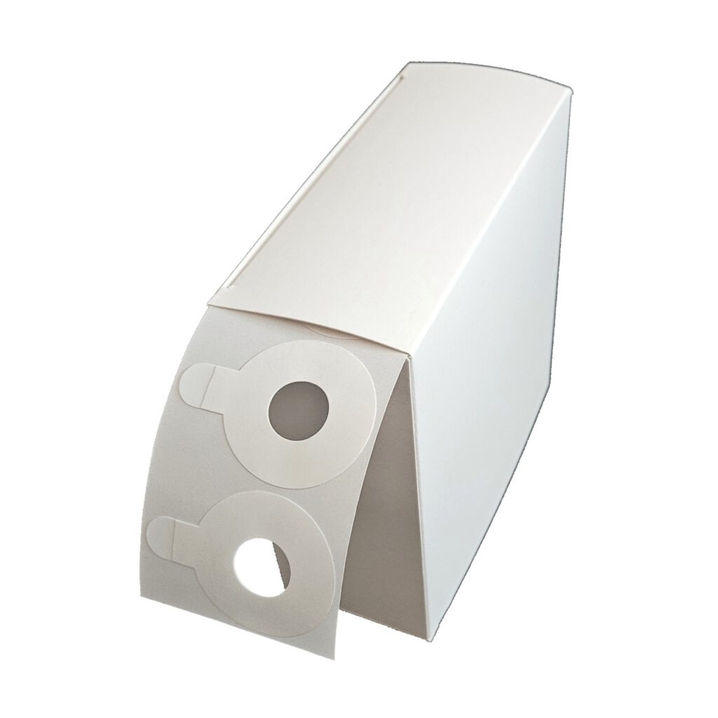 Klebe-Patches für Redater Größe M in einem weißen Spenderkarton